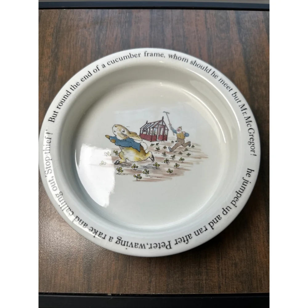 Vintage Wedgewood Peter Rabbit Dish Bowl Plate Mr McGregor Garden Beatrix Potter